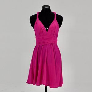 Fuschia Knee Length Infinity Multiway Wrap Dress